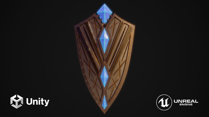 Fantasy shield 2 Low-poly 3D model