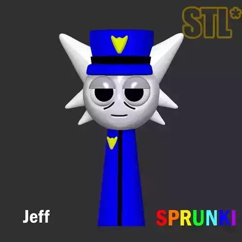 Sprunki Incredibox Jeff STL 3D Character Fanart 3D print model