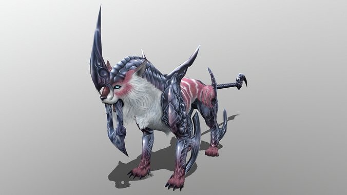 Sabre-toothed tiger Low-poly 3D model