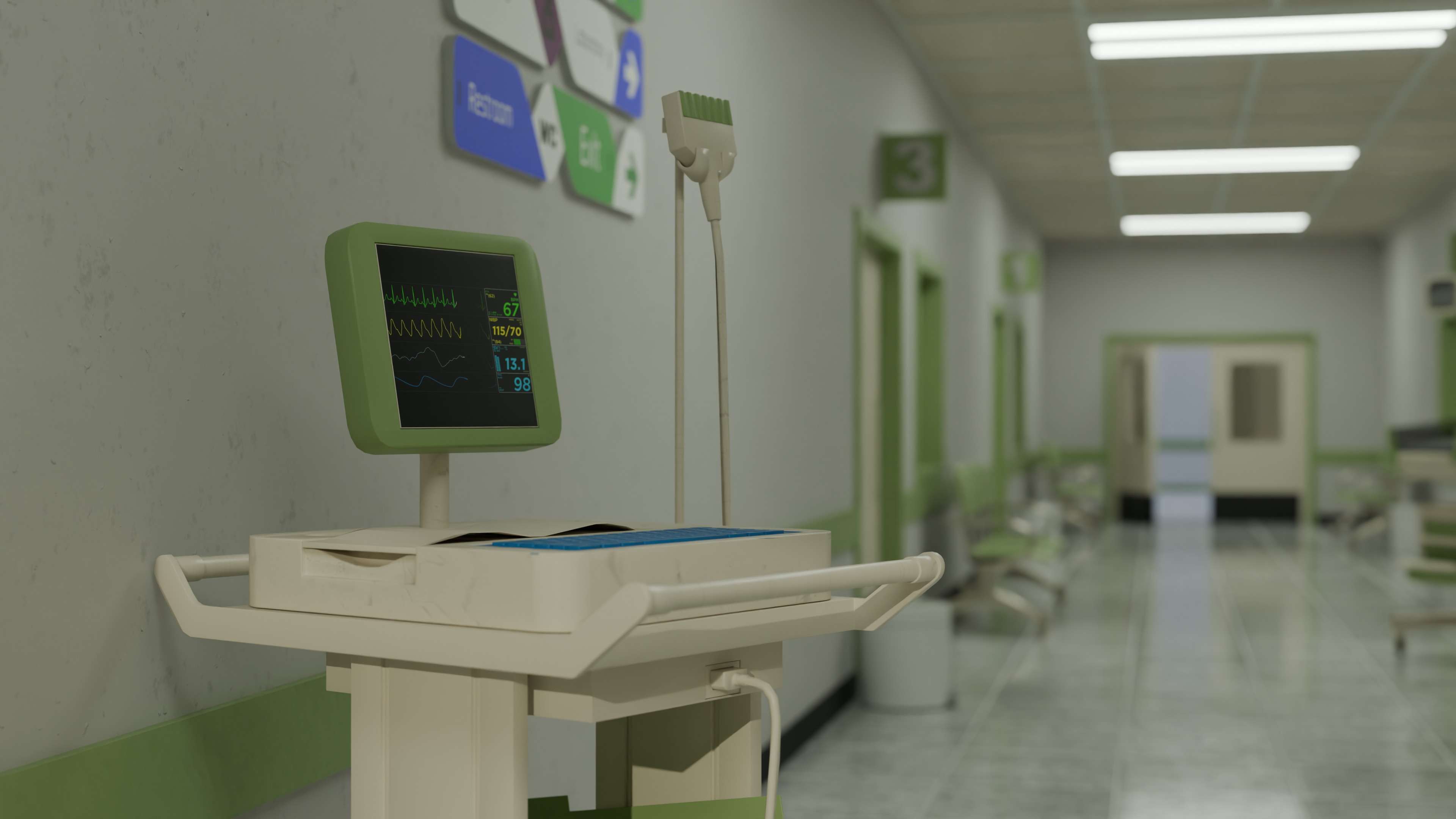 A meticulously designed hospital 3D model_3