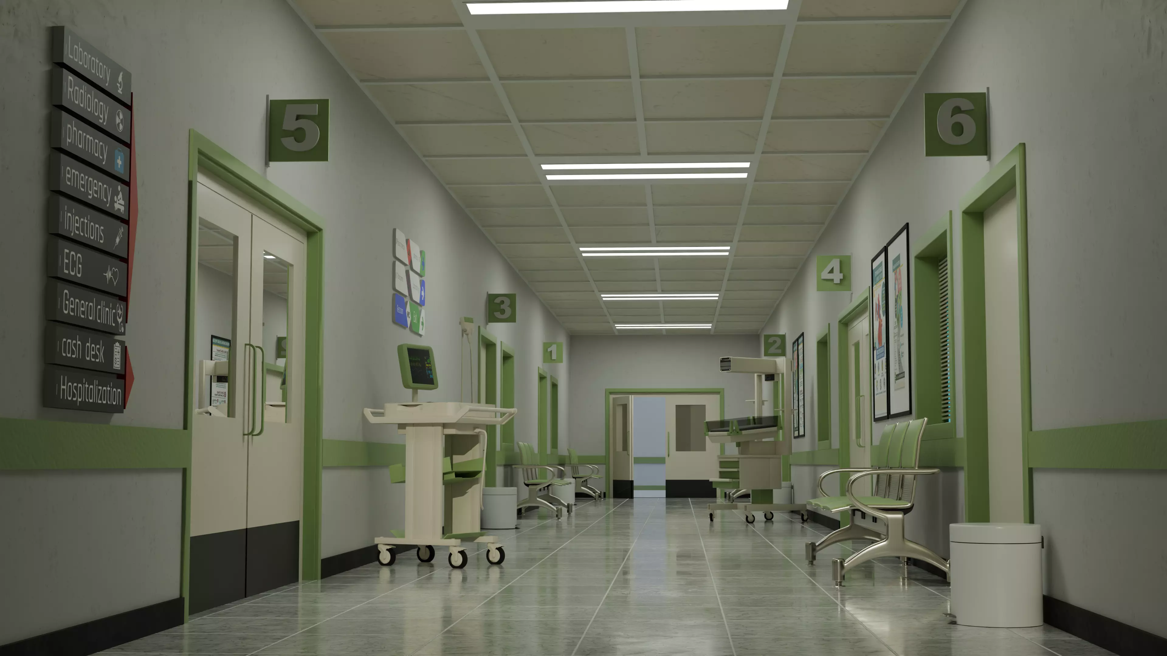 A meticulously designed hospital 3D model_0