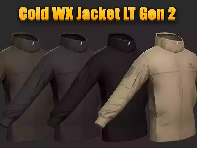 3D Model of Cold WX Jacket LT Gen 2 in 4 Colors