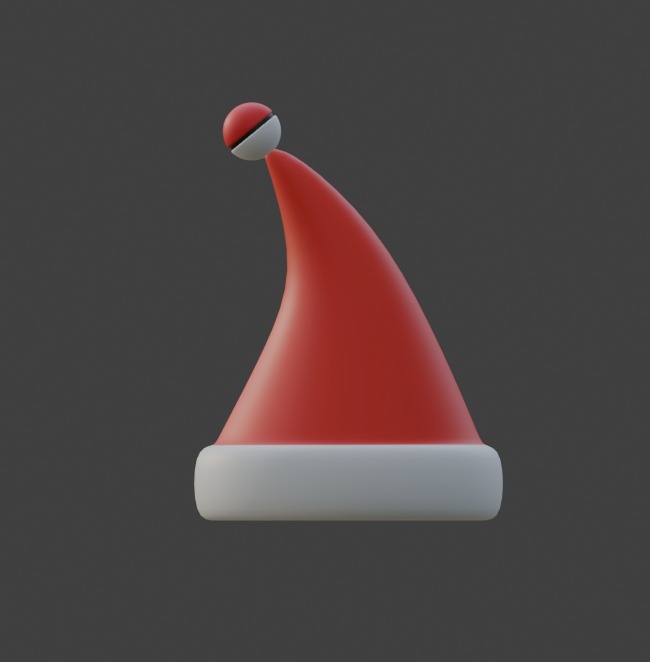 Pokeball Christmas Hat 3D print model_2
