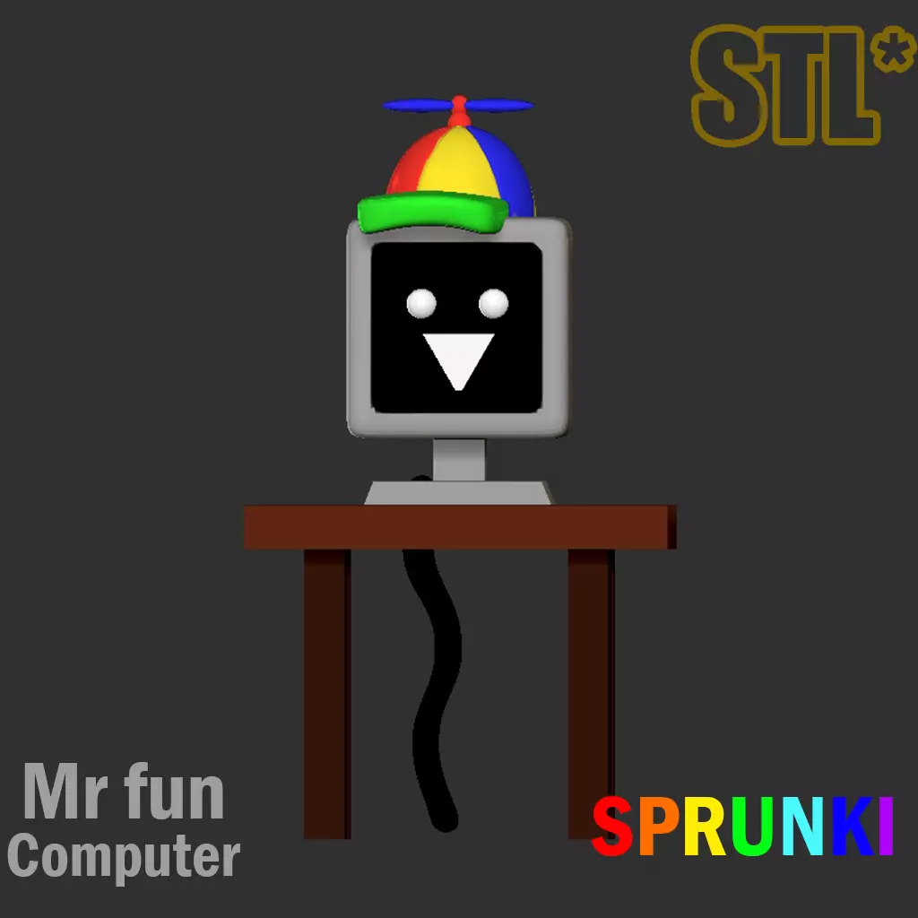 Sprunki 3D Incredibox Mr fun computer STL 3D Character Fanart 3D print model