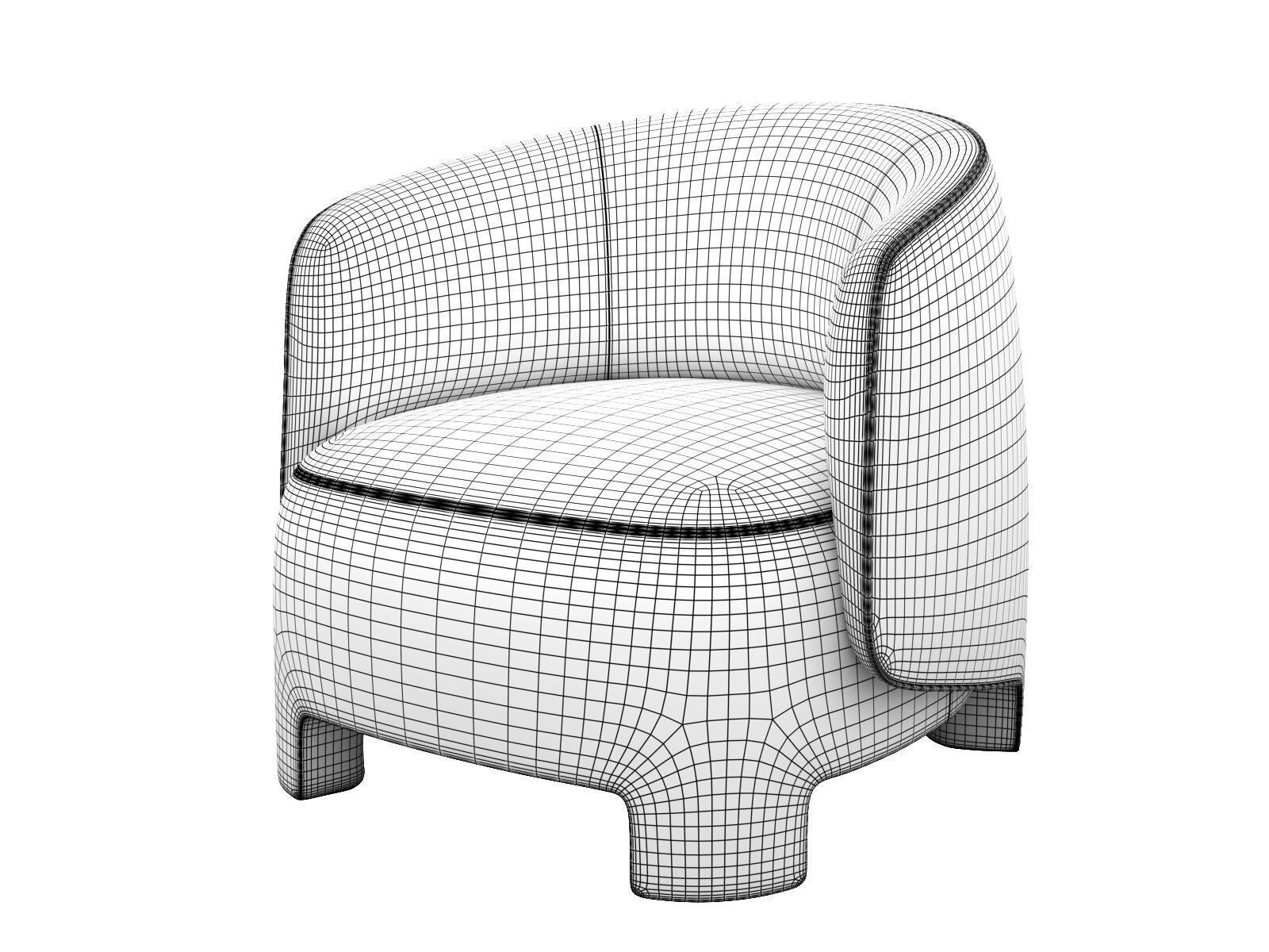 Taru Armchair 3D model_3