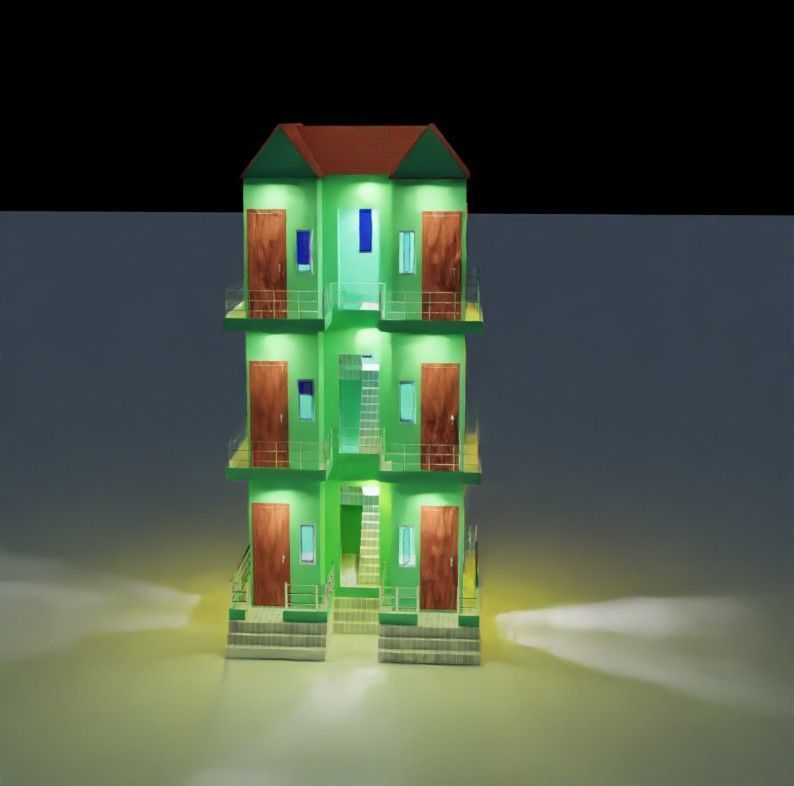New Modeling House  Low-poly 3D model_1