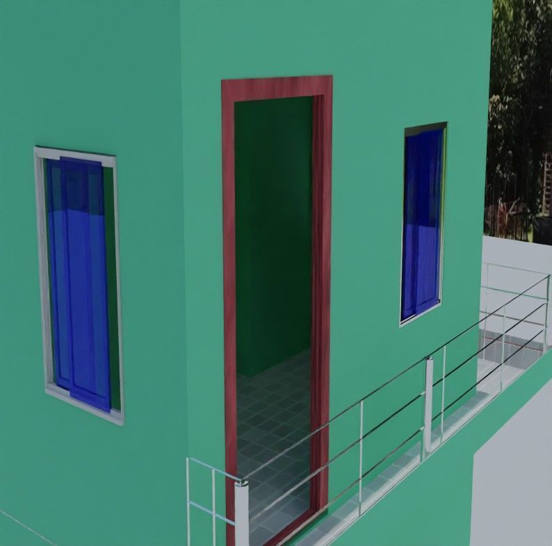 New Modeling House  Low-poly 3D model_14