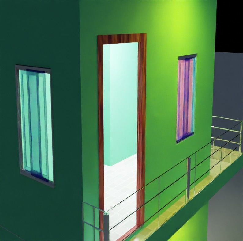 New Modeling House  Low-poly 3D model_9