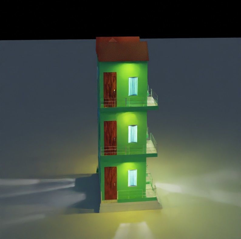 New Modeling House  Low-poly 3D model_4