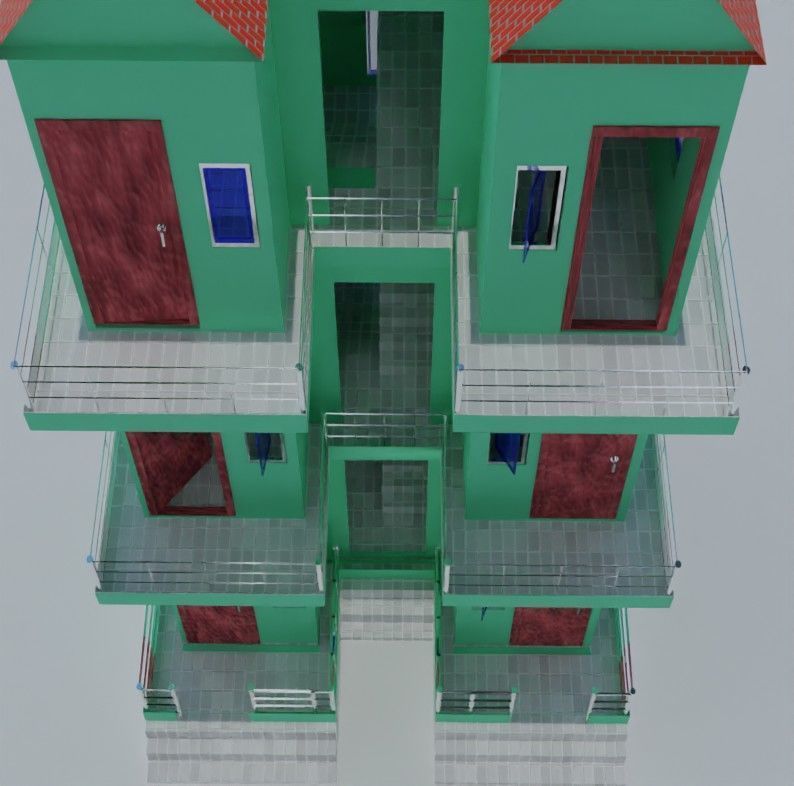 New Modeling House  Low-poly 3D model_12