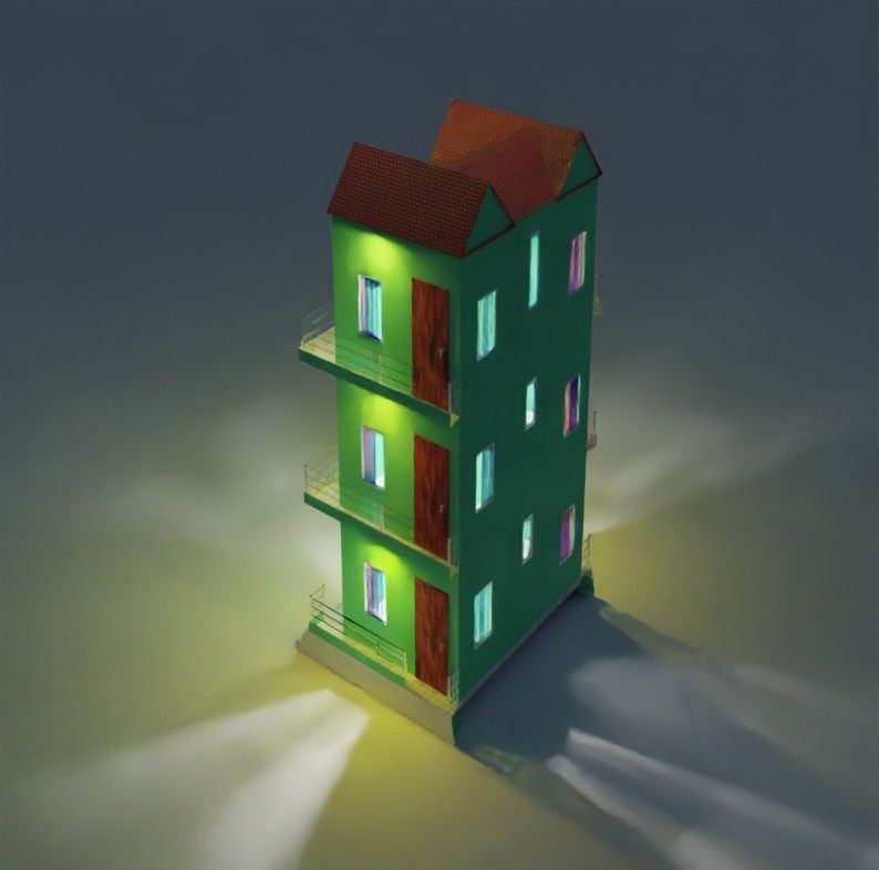 New Modeling House  Low-poly 3D model_3