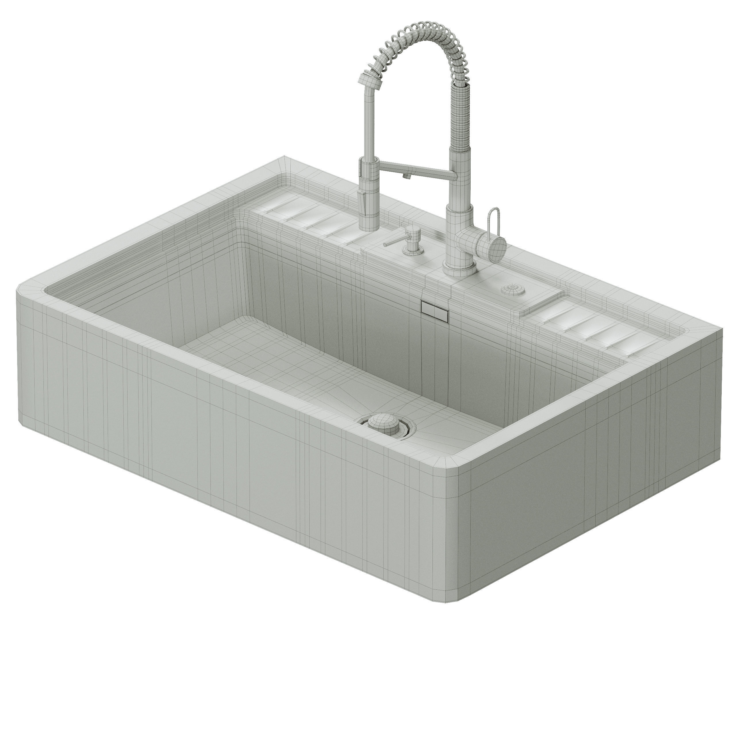 Sink Kinokawa 90 faucet Mikawa 2 Plus Omiokiri 3D model_8