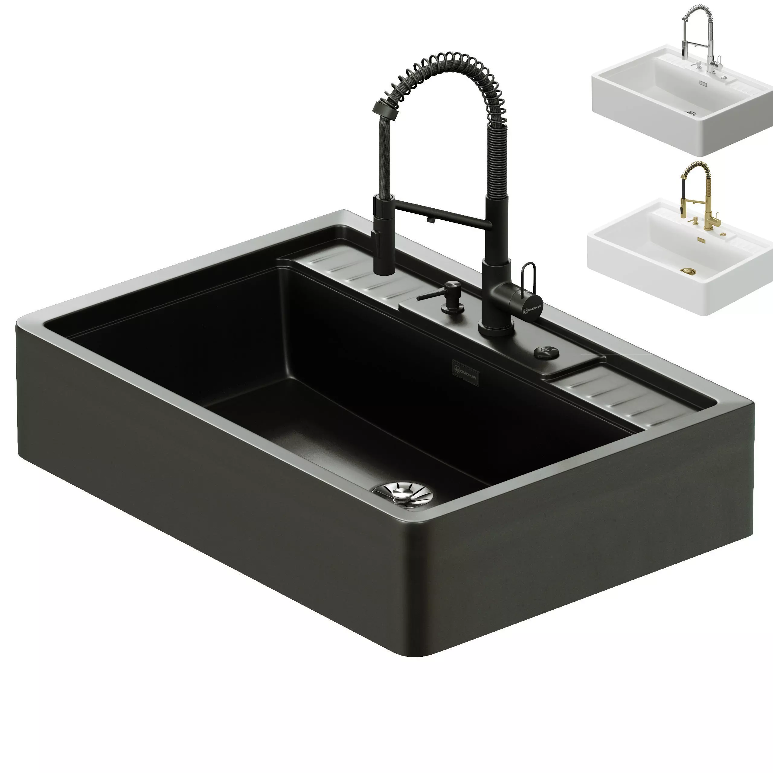 Sink Kinokawa 90 faucet Mikawa 2 Plus Omiokiri 3D model_0