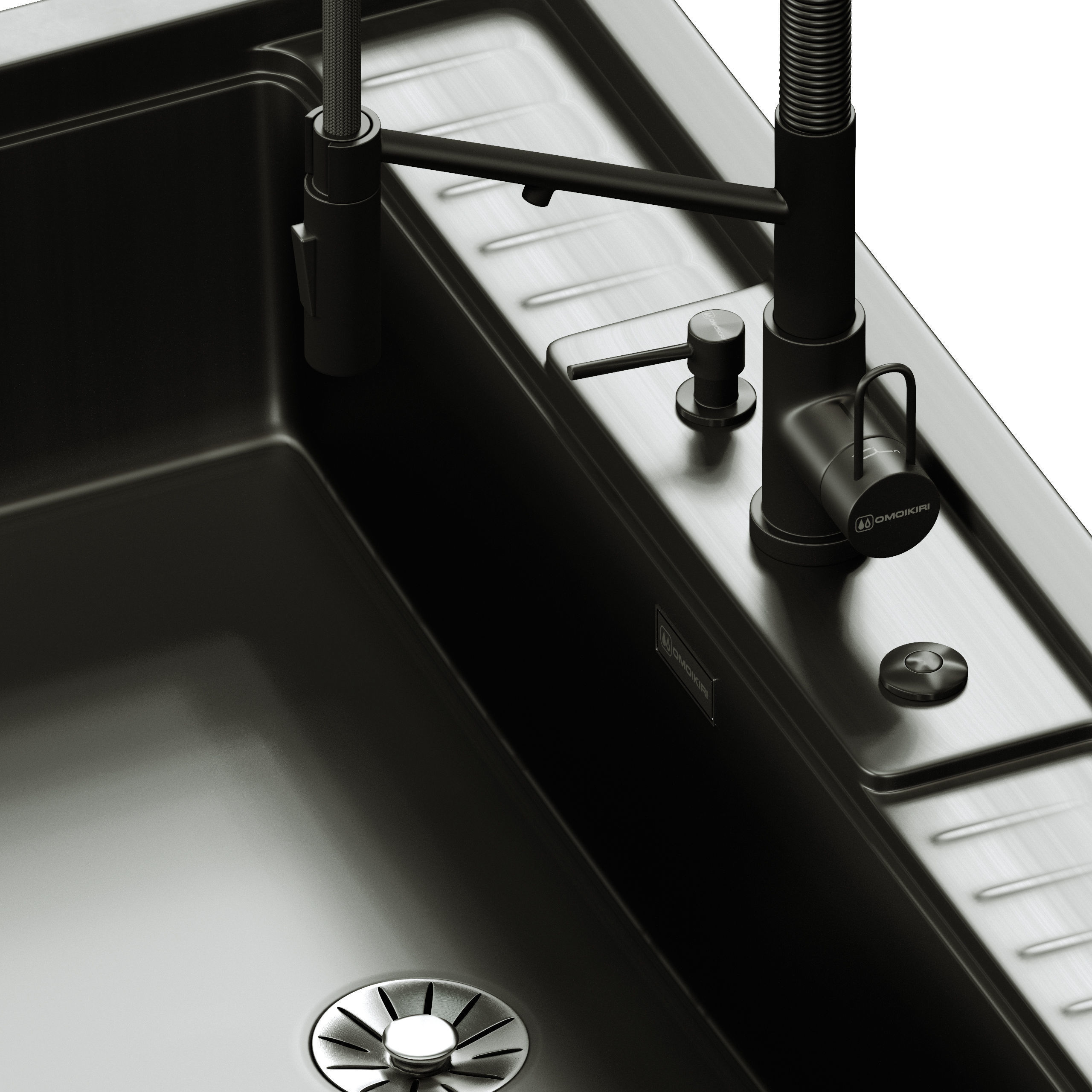 Sink Kinokawa 90 faucet Mikawa 2 Plus Omiokiri 3D model_1