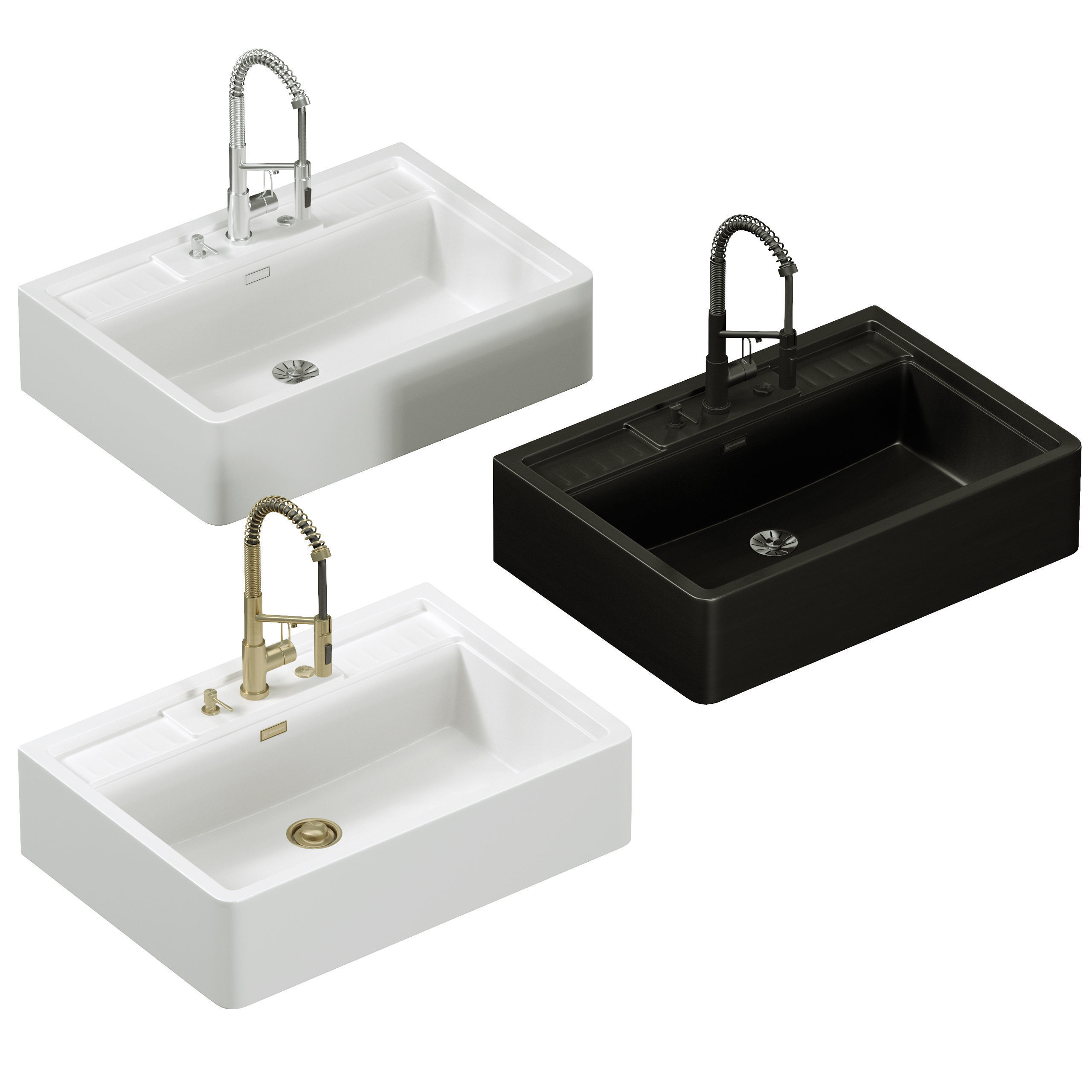 Sink Kinokawa 90 faucet Mikawa 2 Plus Omiokiri 3D model_4