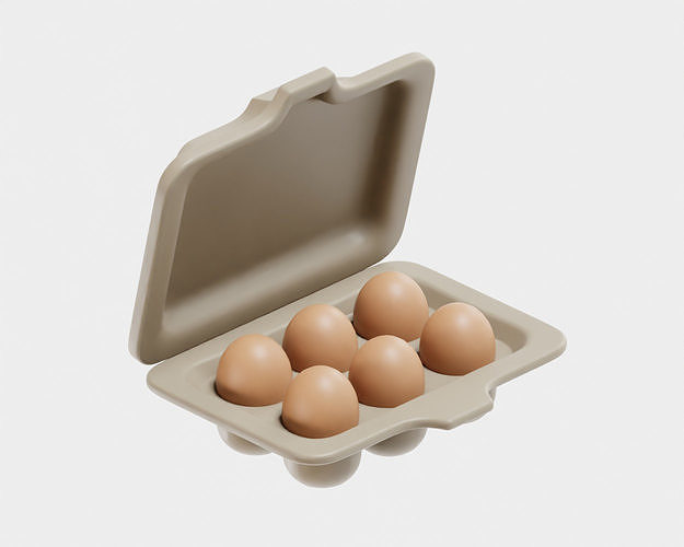 Egg cardboard package egg case Low-poly 3D model