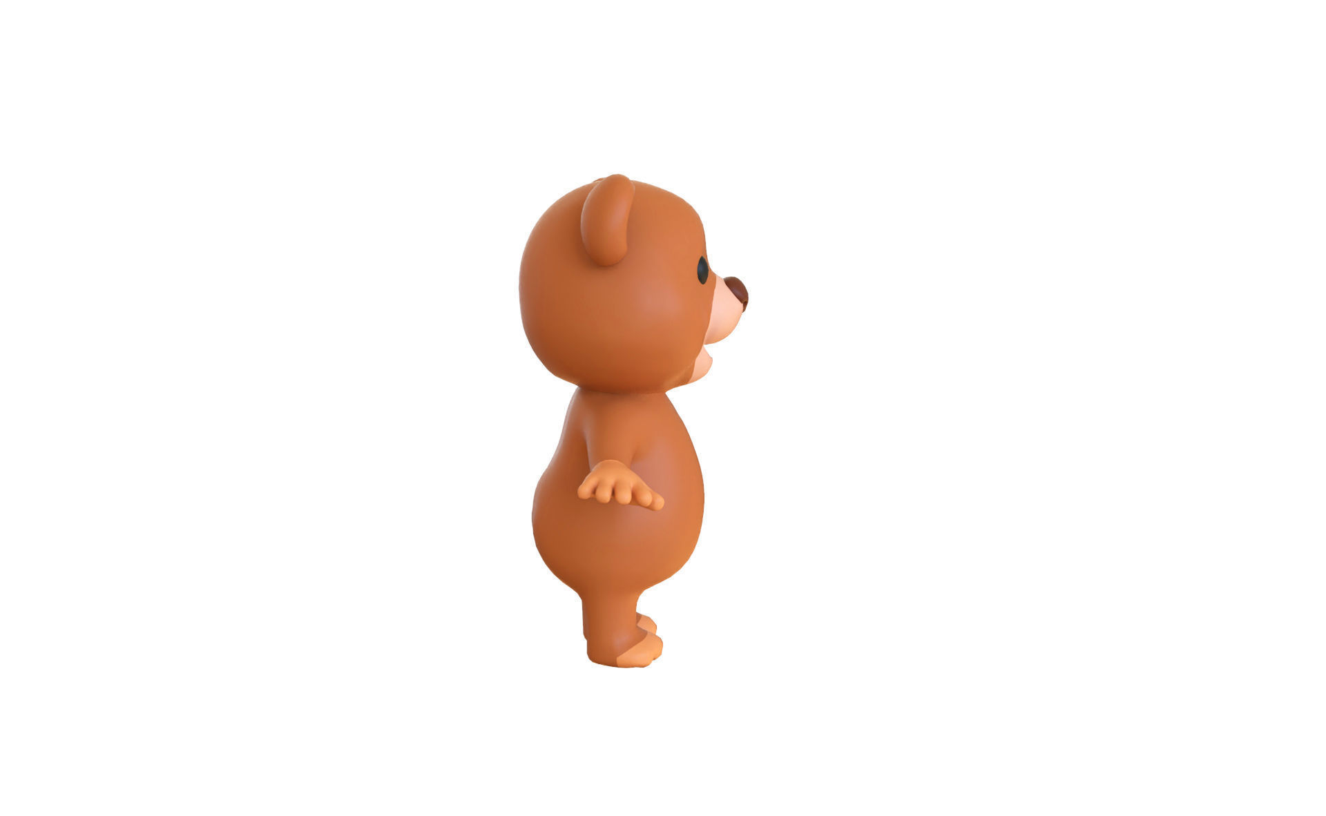 High-Quality 3D Cartoon Bear Low-poly 3D model_7