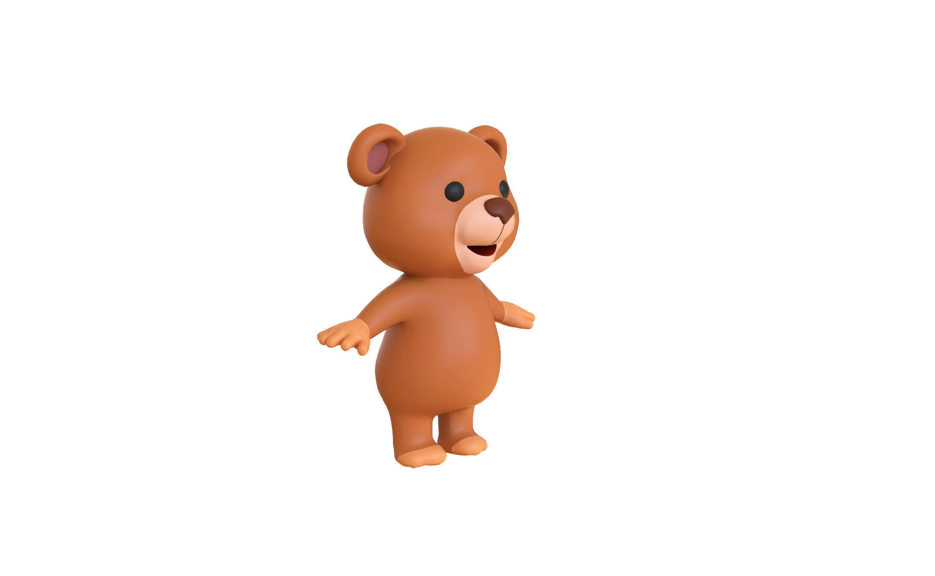 High-Quality 3D Cartoon Bear Low-poly 3D model_8