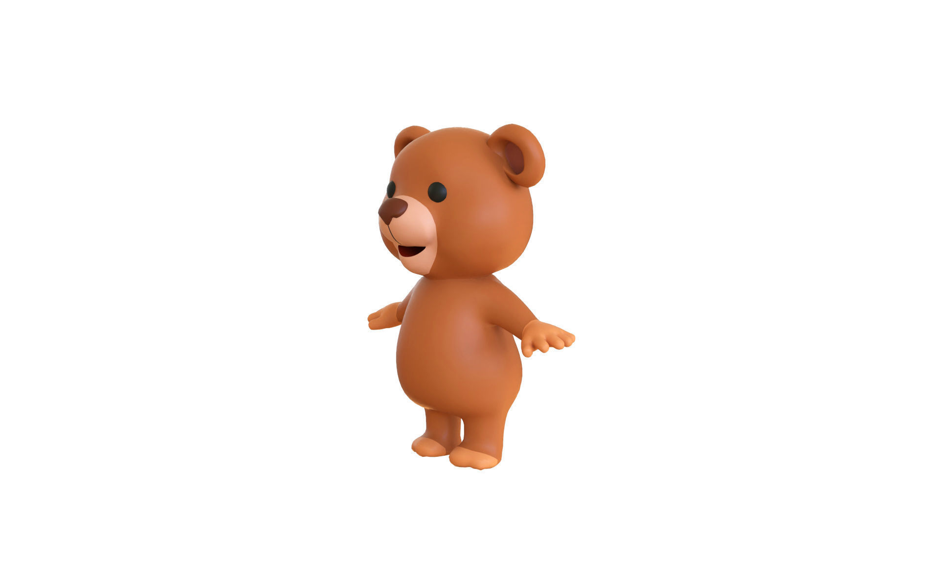 High-Quality 3D Cartoon Bear Low-poly 3D model_2