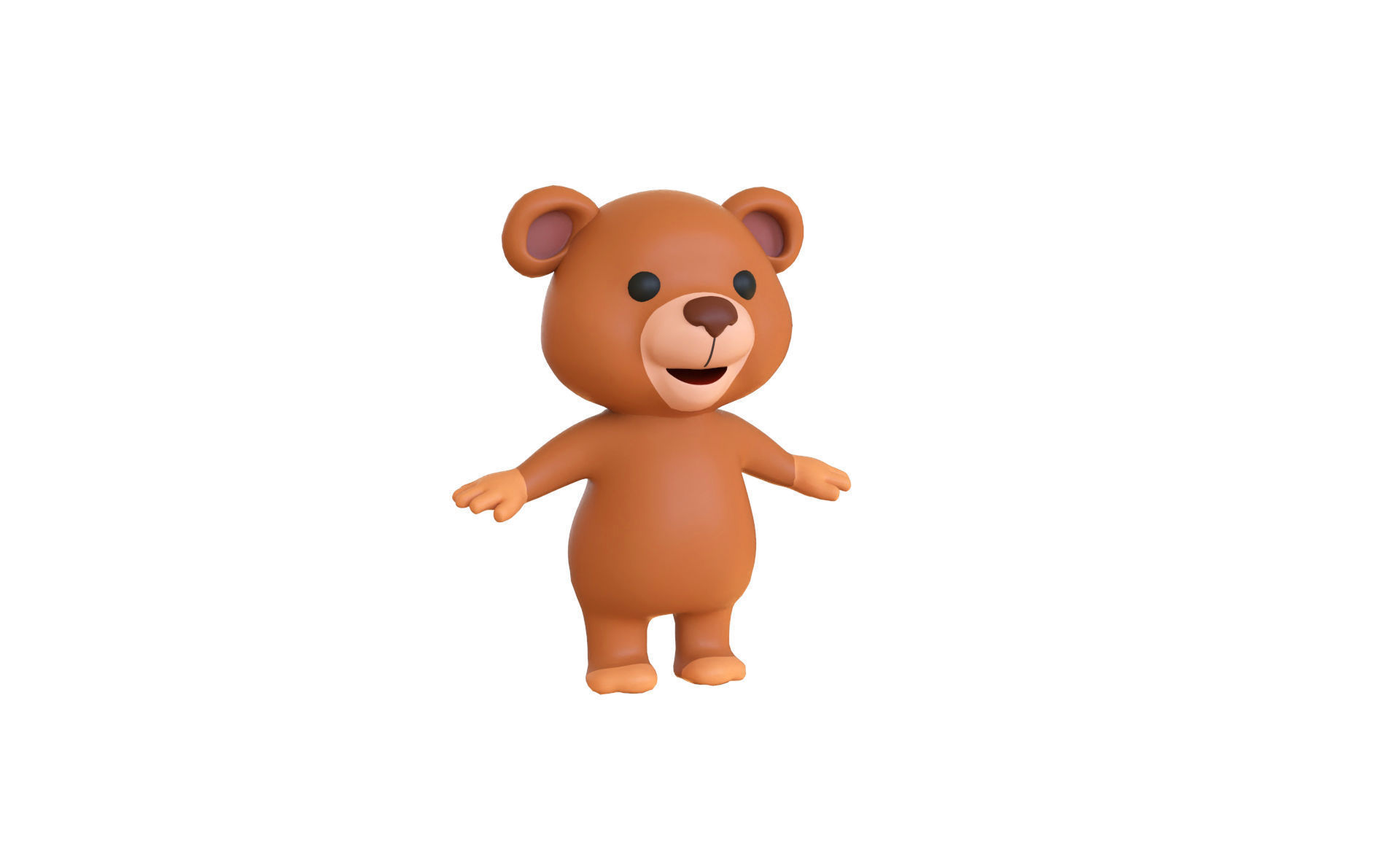 High-Quality 3D Cartoon Bear Low-poly 3D model_9
