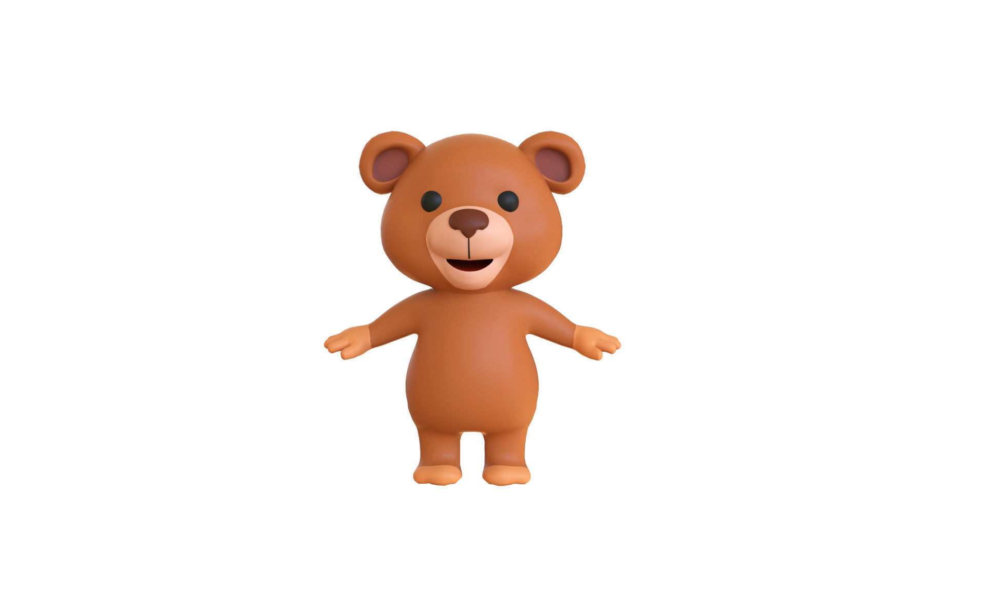 High-Quality 3D Cartoon Bear Low-poly 3D model_1