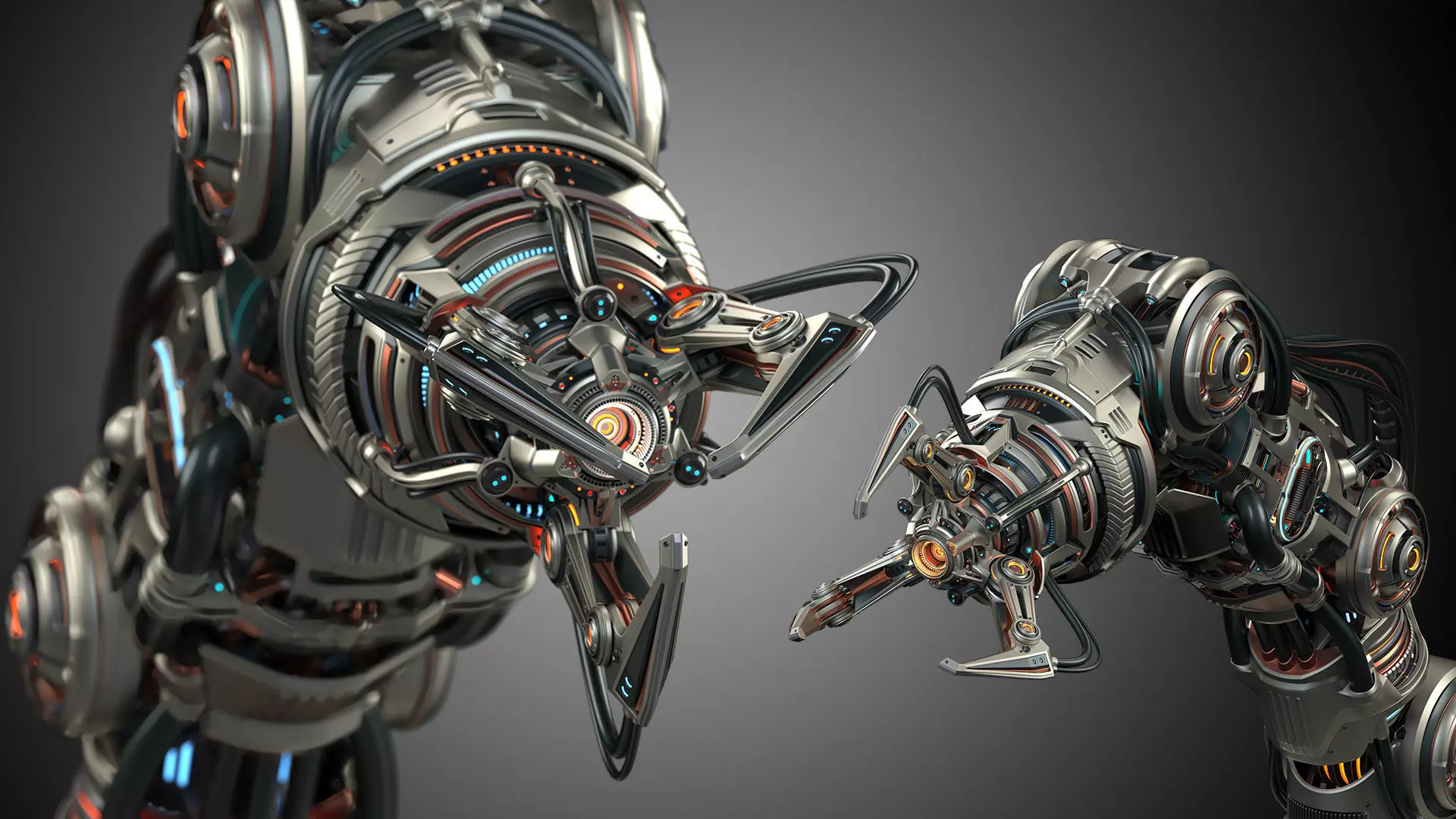 Sci-Fi Robotic Arm Advanced - Rigged and Animated 3D model