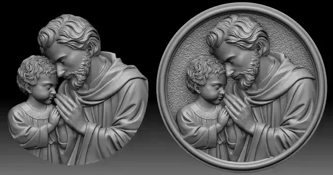 Saint  Joseph  Pendant 3D print model