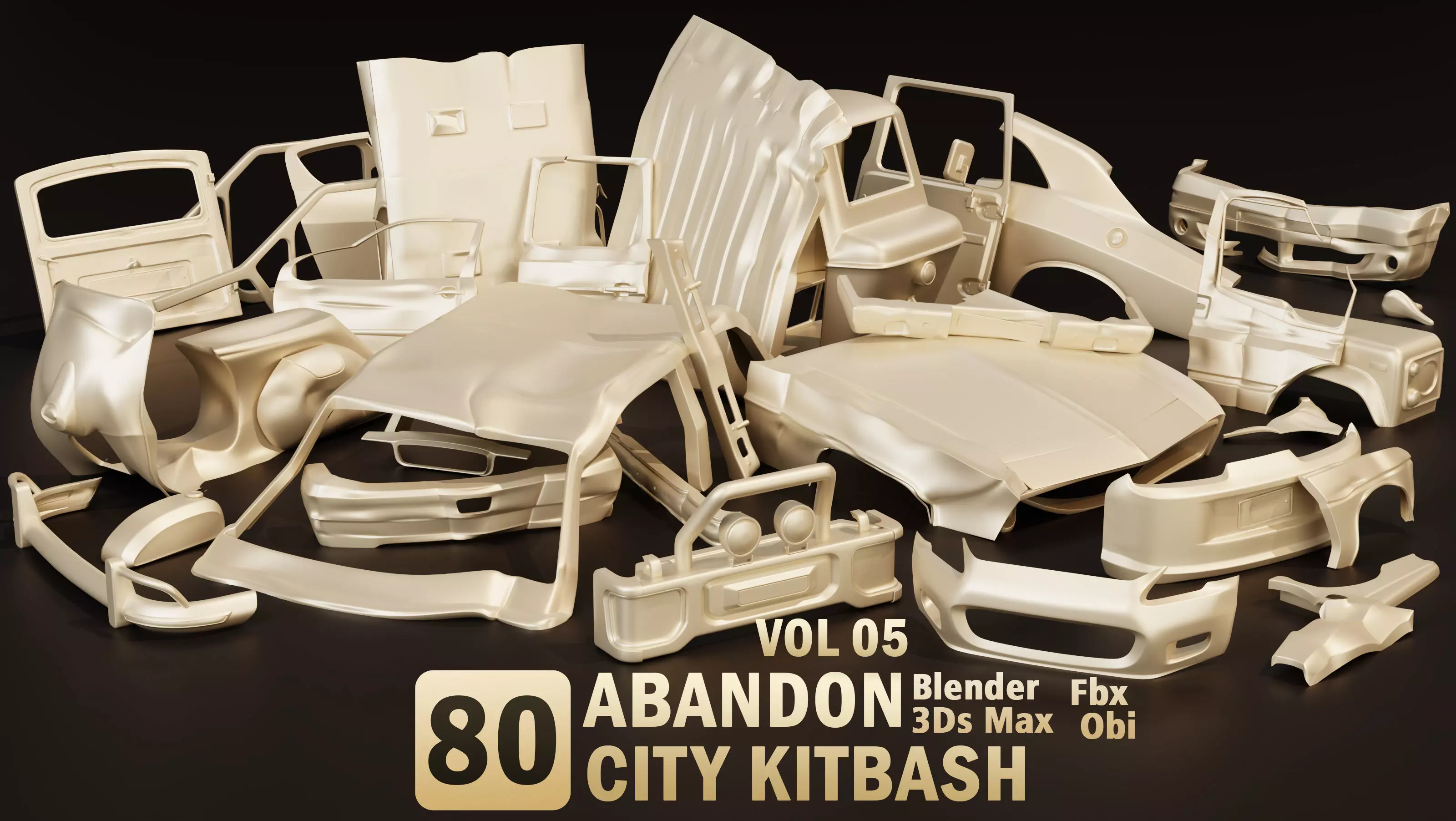 80 Abandon City Kitbash Free 3D model