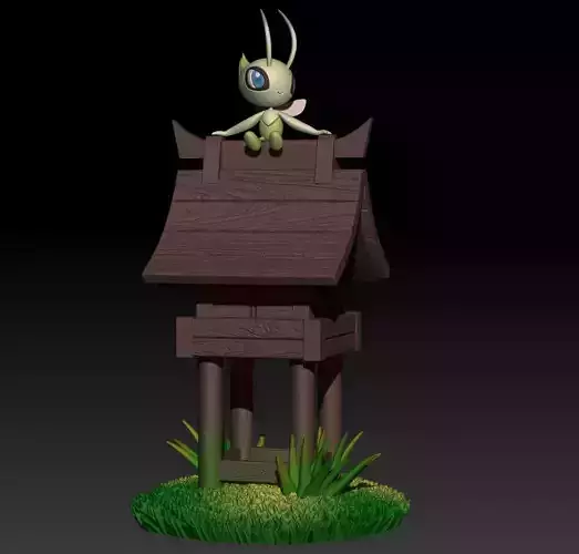 Pokemon Celebi Ilex Forest shrine 3D print model