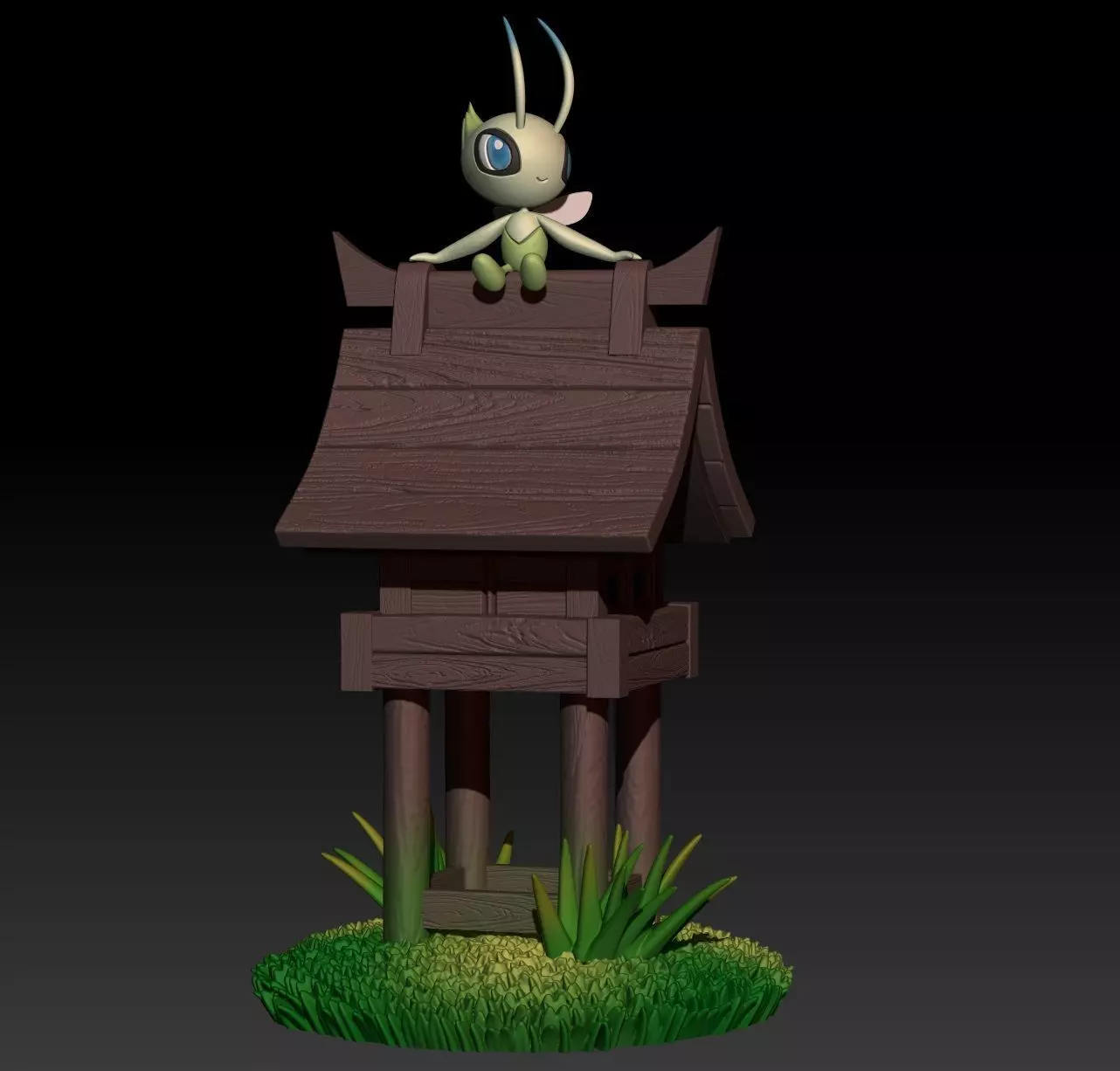 Pokemon Celebi Ilex Forest shrine 3D print model
