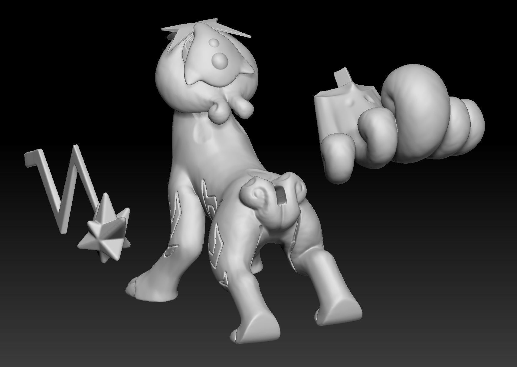 Pokemon Raikou 3D print model_2