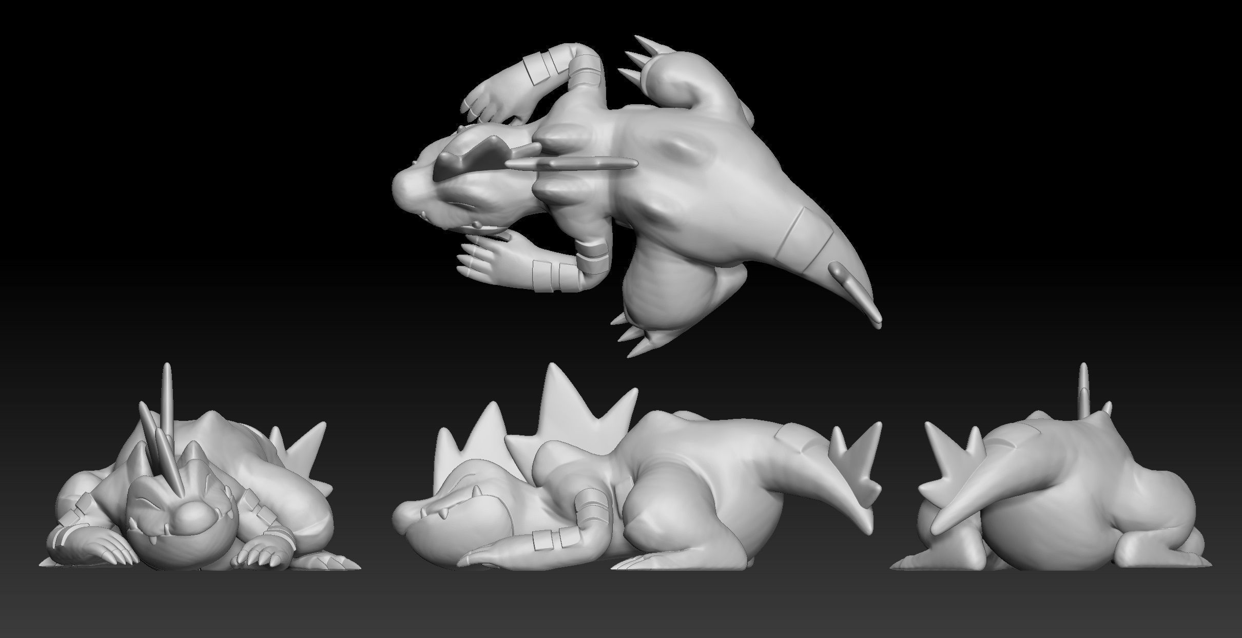 Pokemon Totodile Croconaw Feraligatr 3D print model_3