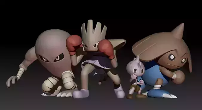 Pokemon Tyrogue Hitmonlee Hitmonchan Hitmontop
