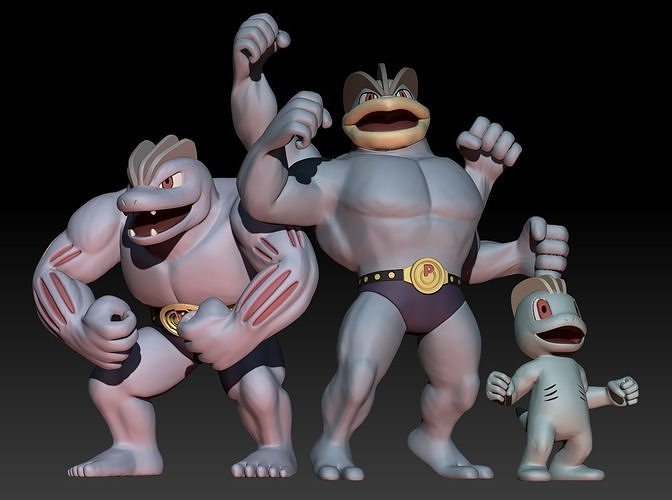 Pokemon Machop Machoke Machamp 3D print model