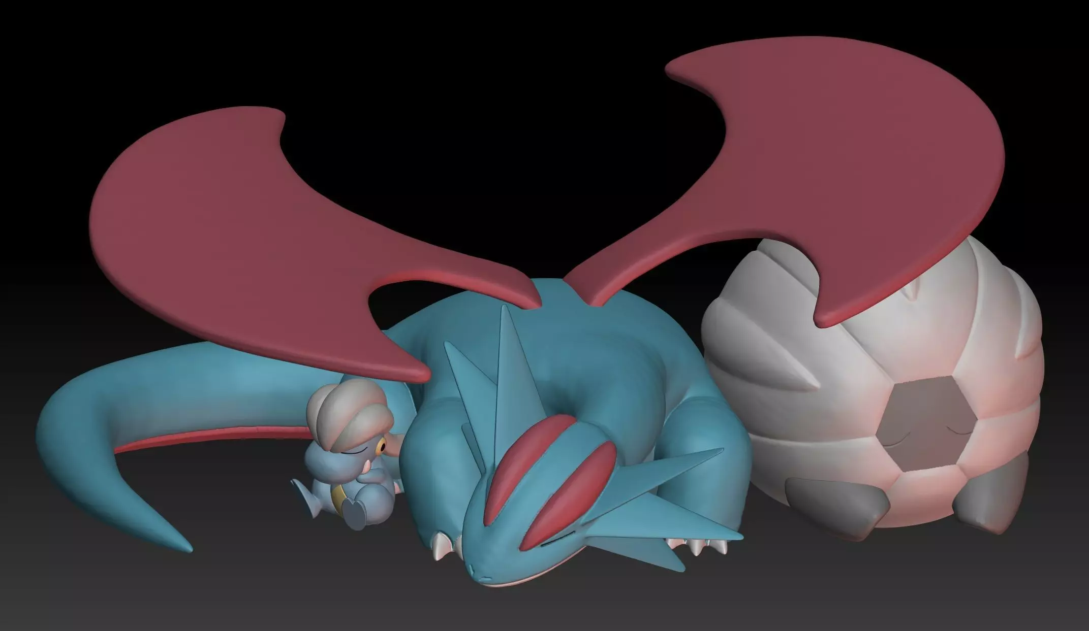 Pokemon Bagon Shelgon Salamence 3D print model_0