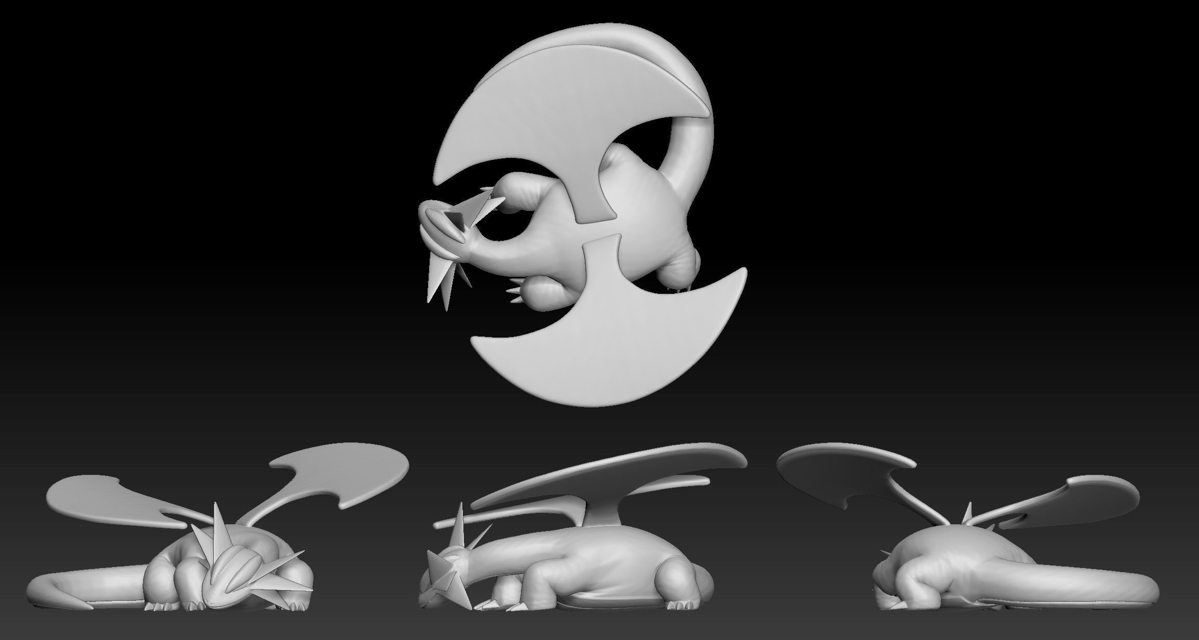 Pokemon Bagon Shelgon Salamence 3D print model_3