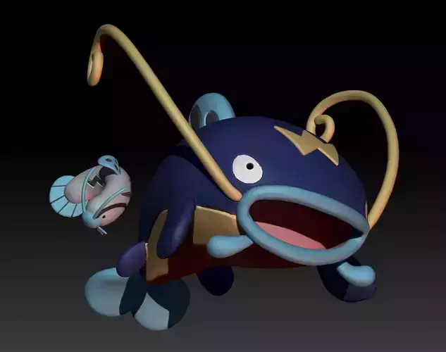 Pokemon Barboach Whiscash 3D print model