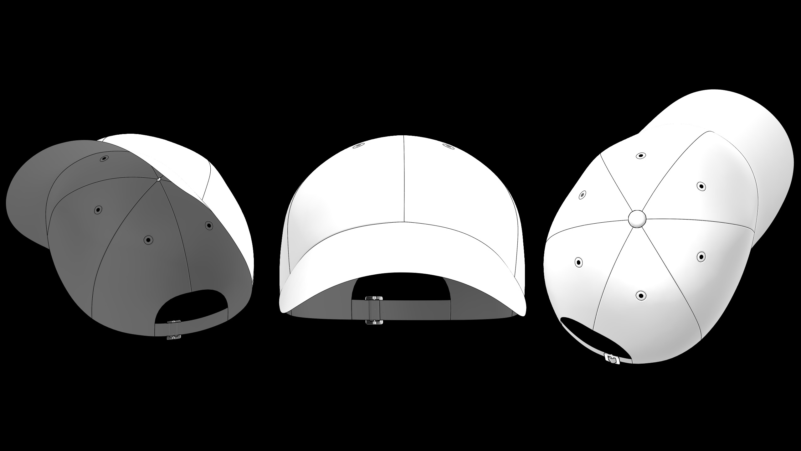 BASIC CAPS 6 and 5 panel genesis8 highpoly 3D model_5