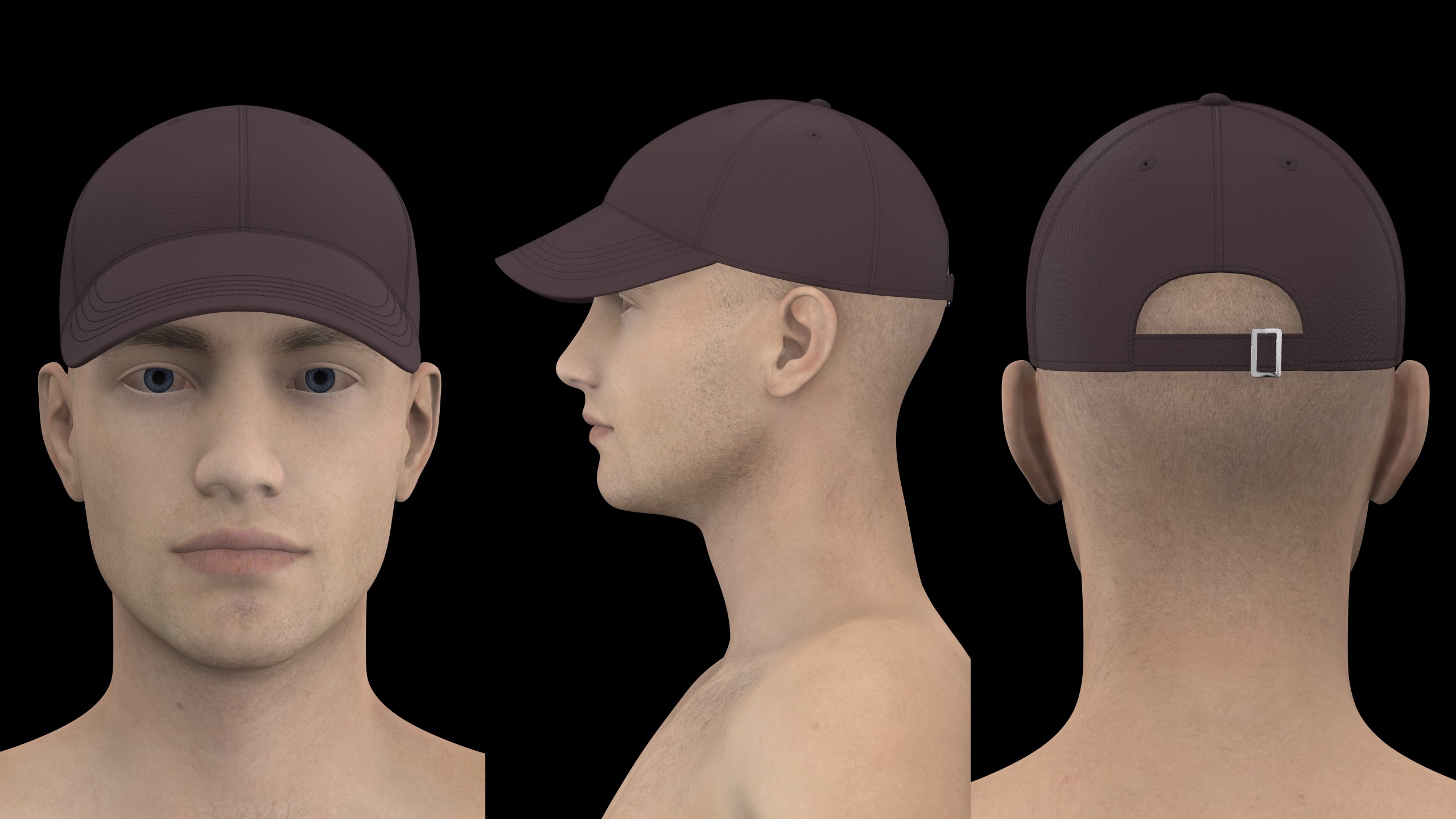 BASIC CAPS 6 and 5 panel genesis8 highpoly 3D model_1