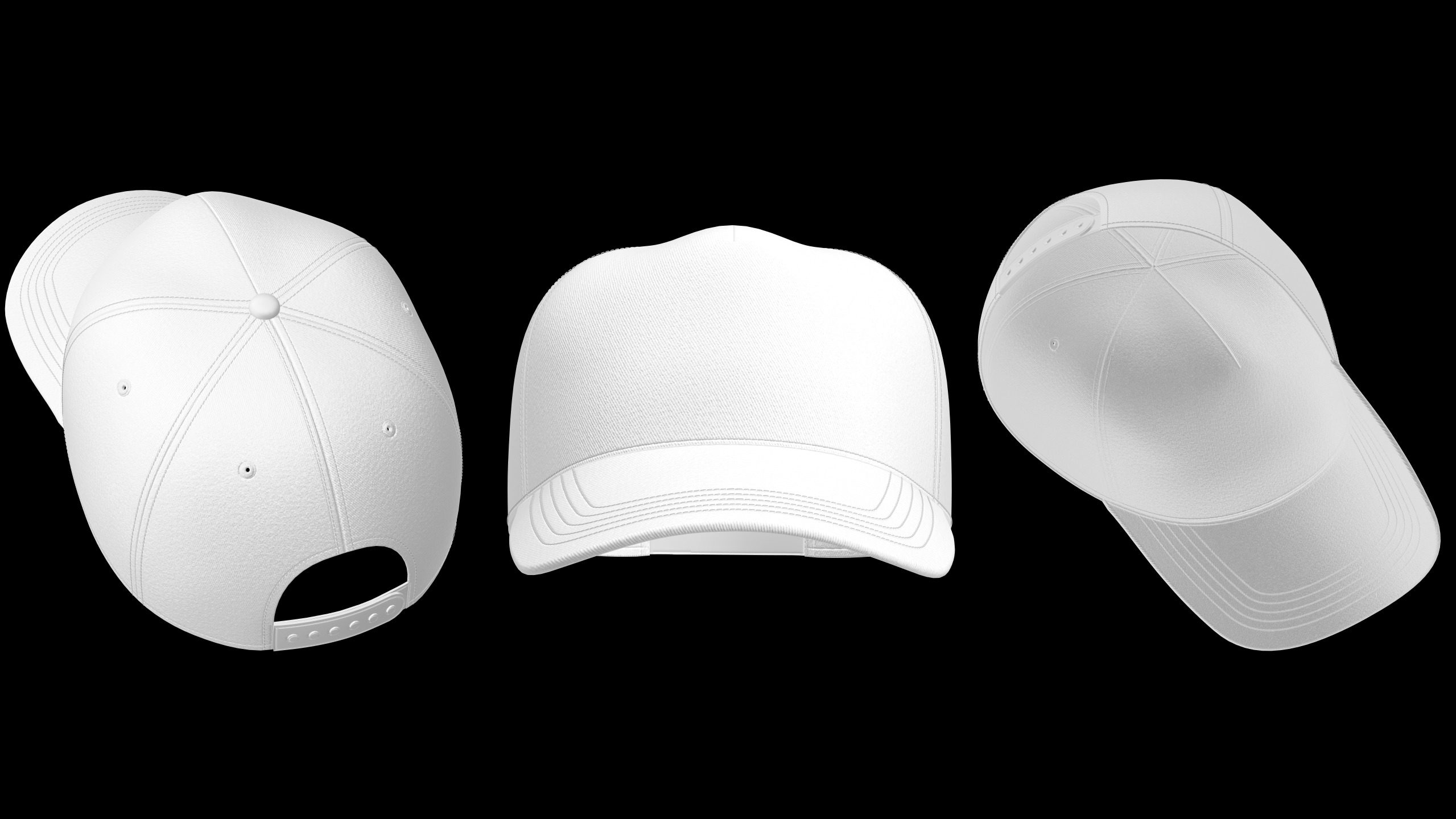 BASIC CAPS 6 and 5 panel genesis8 highpoly 3D model_11