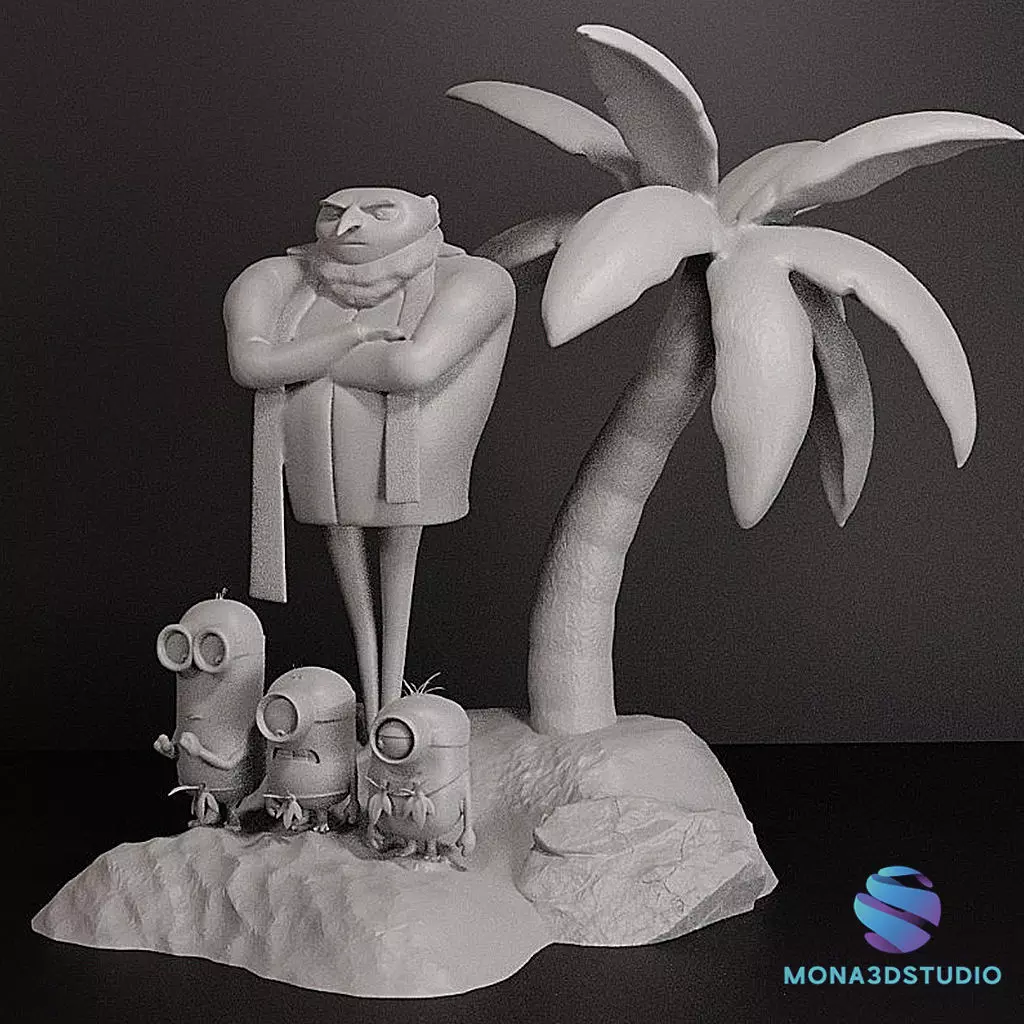 DESPICABLE ME DIORAMA - MINIONS 3D print model_1