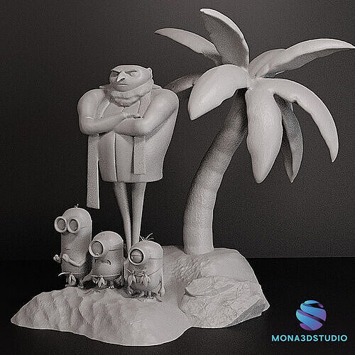 DESPICABLE ME DIORAMA - MINIONS 3D print model