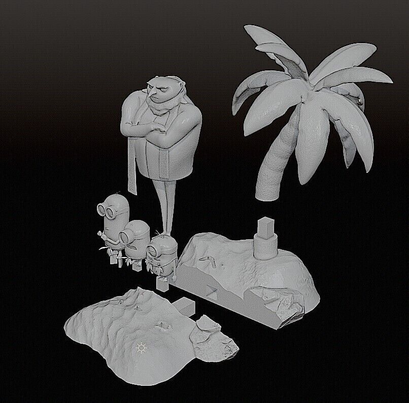 DESPICABLE ME DIORAMA - MINIONS 3D print model_4