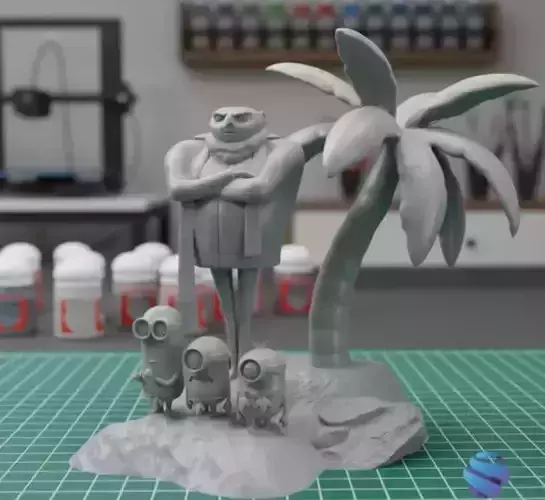 DESPICABLE ME DIORAMA - MINIONS 3D print model