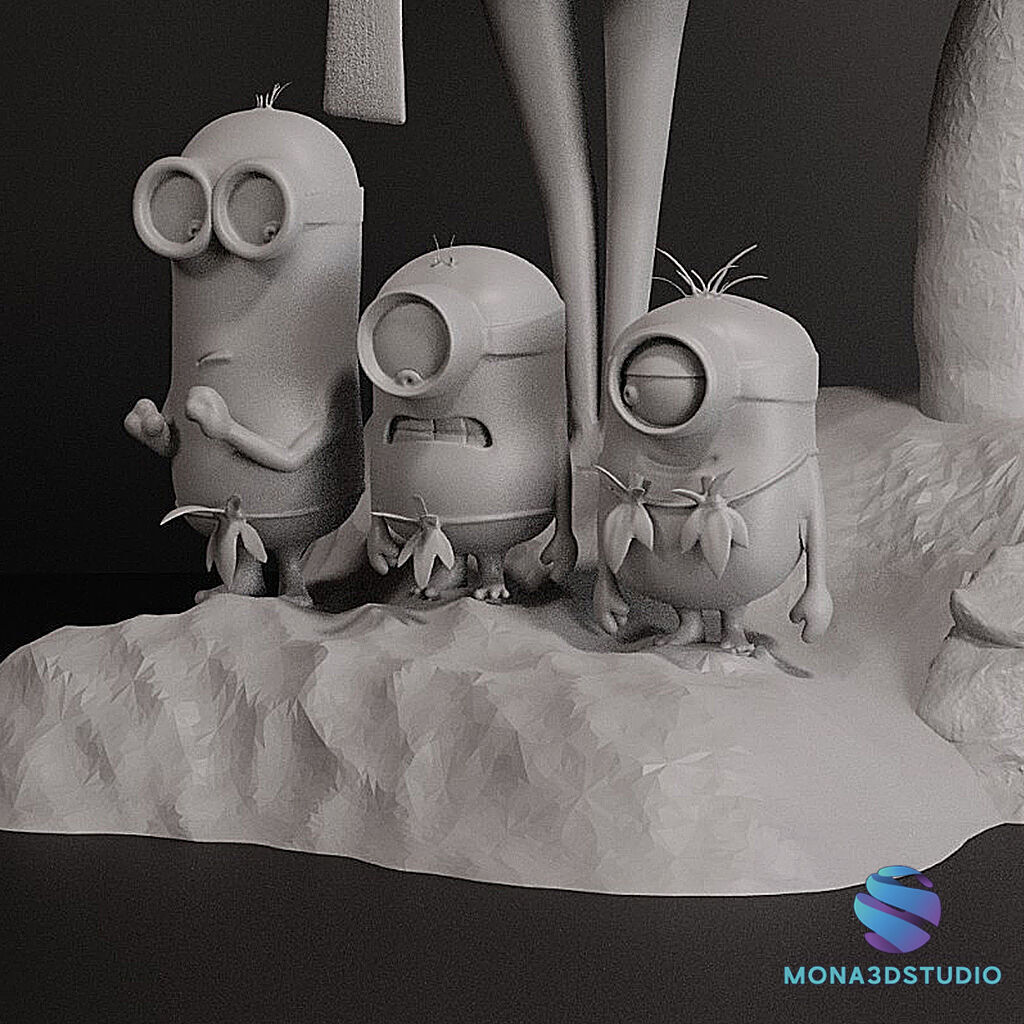 DESPICABLE ME DIORAMA - MINIONS 3D print model_2