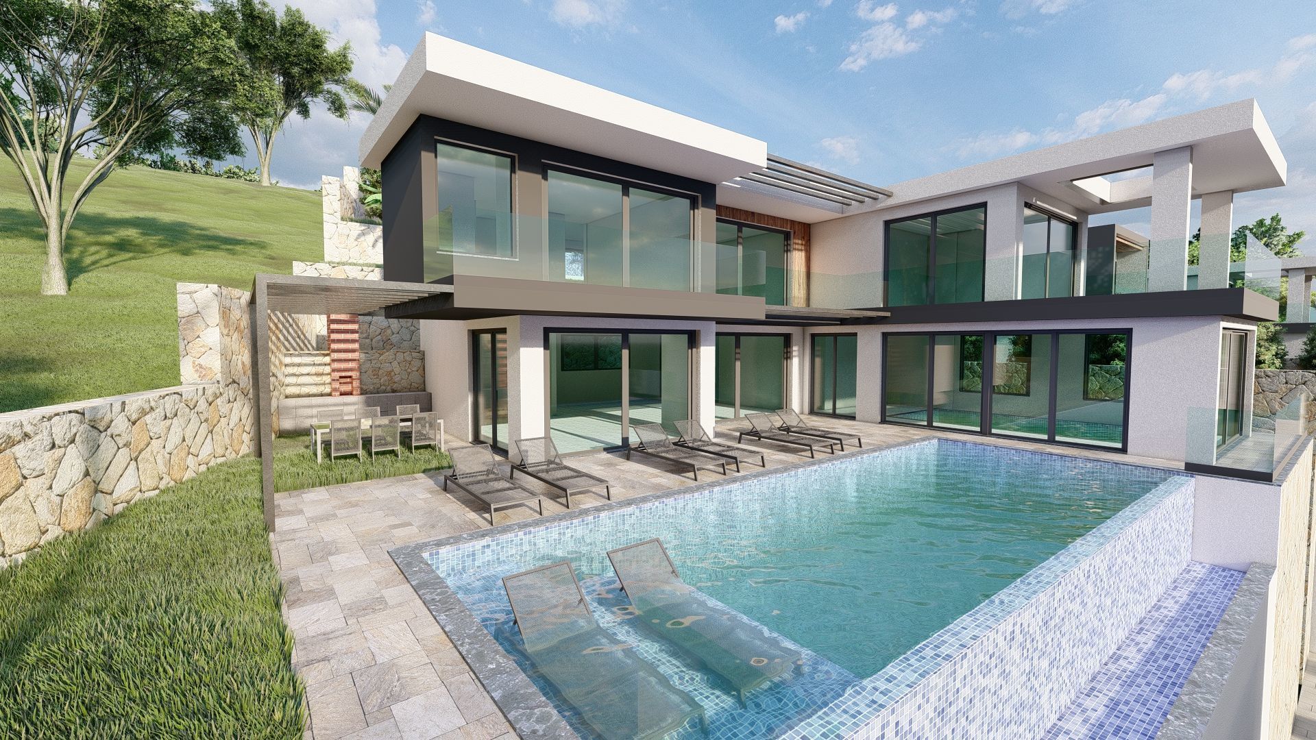 Villa Site 3D model_3