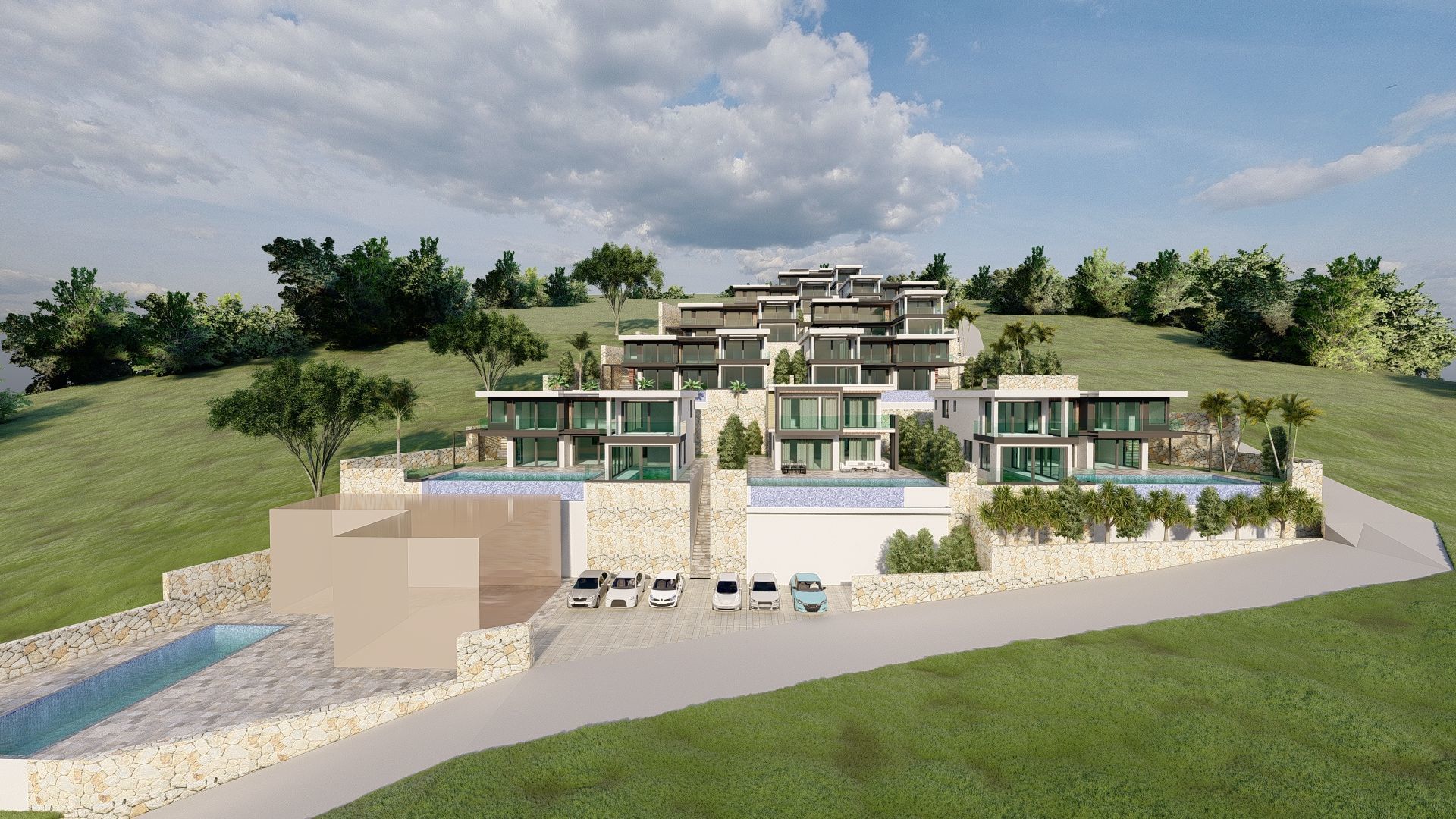 Villa Site 3D model_1