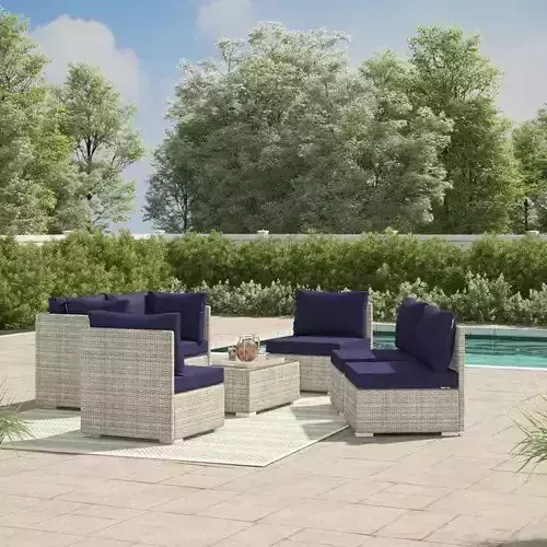 Heinrich Wicker Rattan Seating Group  3D model