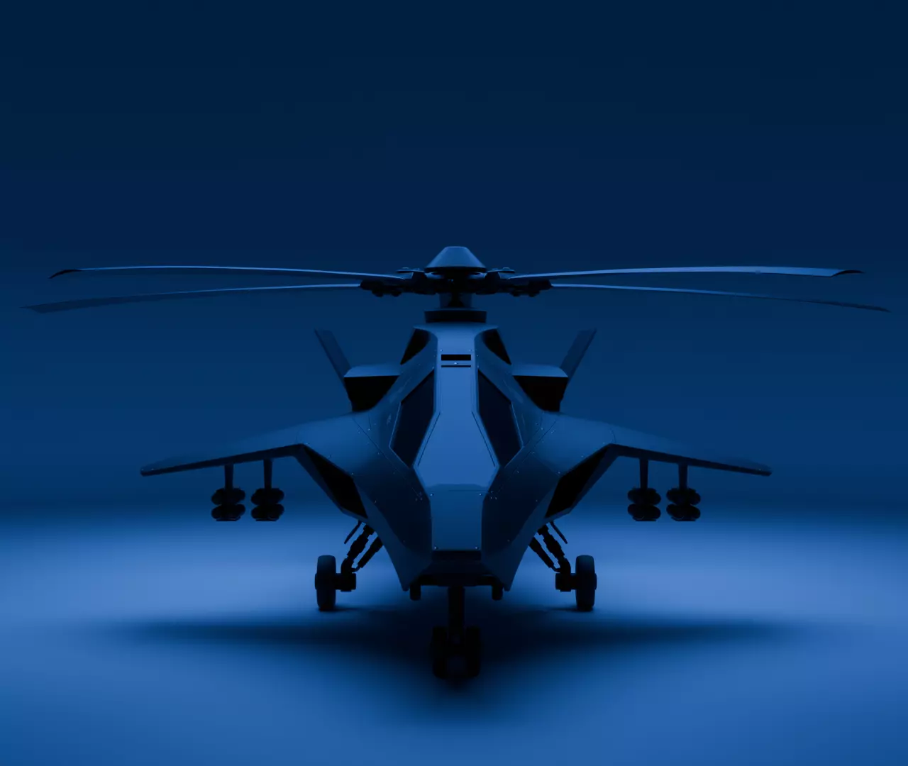 Attack Helicopter Low-poly 3D model_0