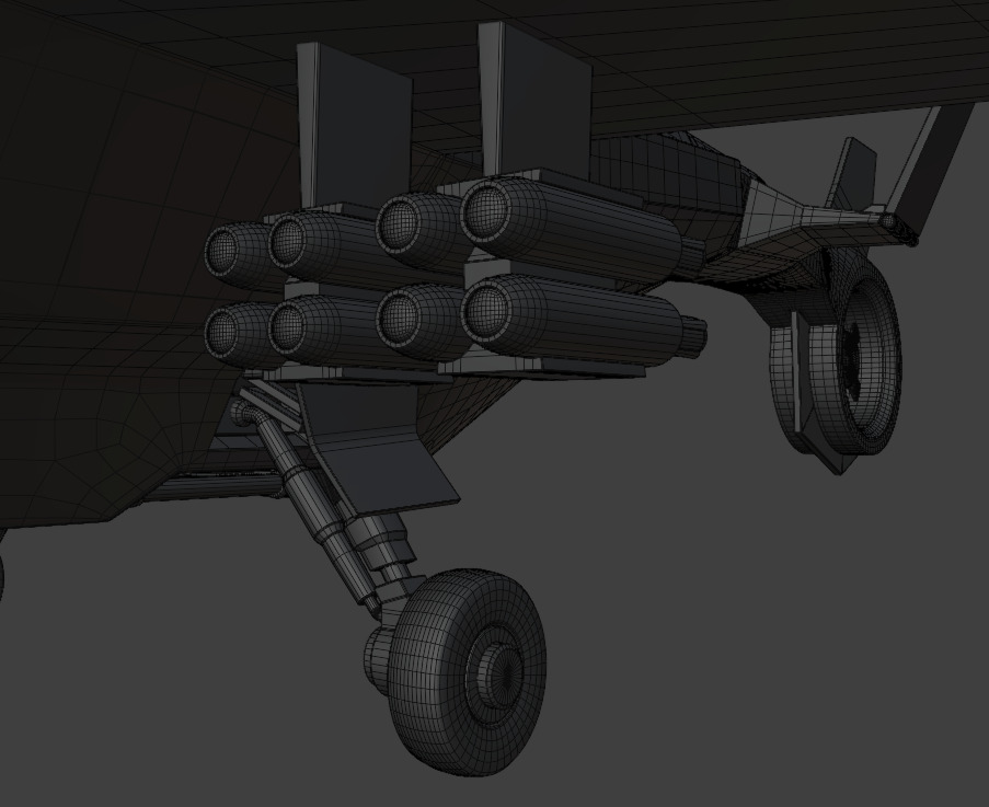 Attack Helicopter Low-poly 3D model_11